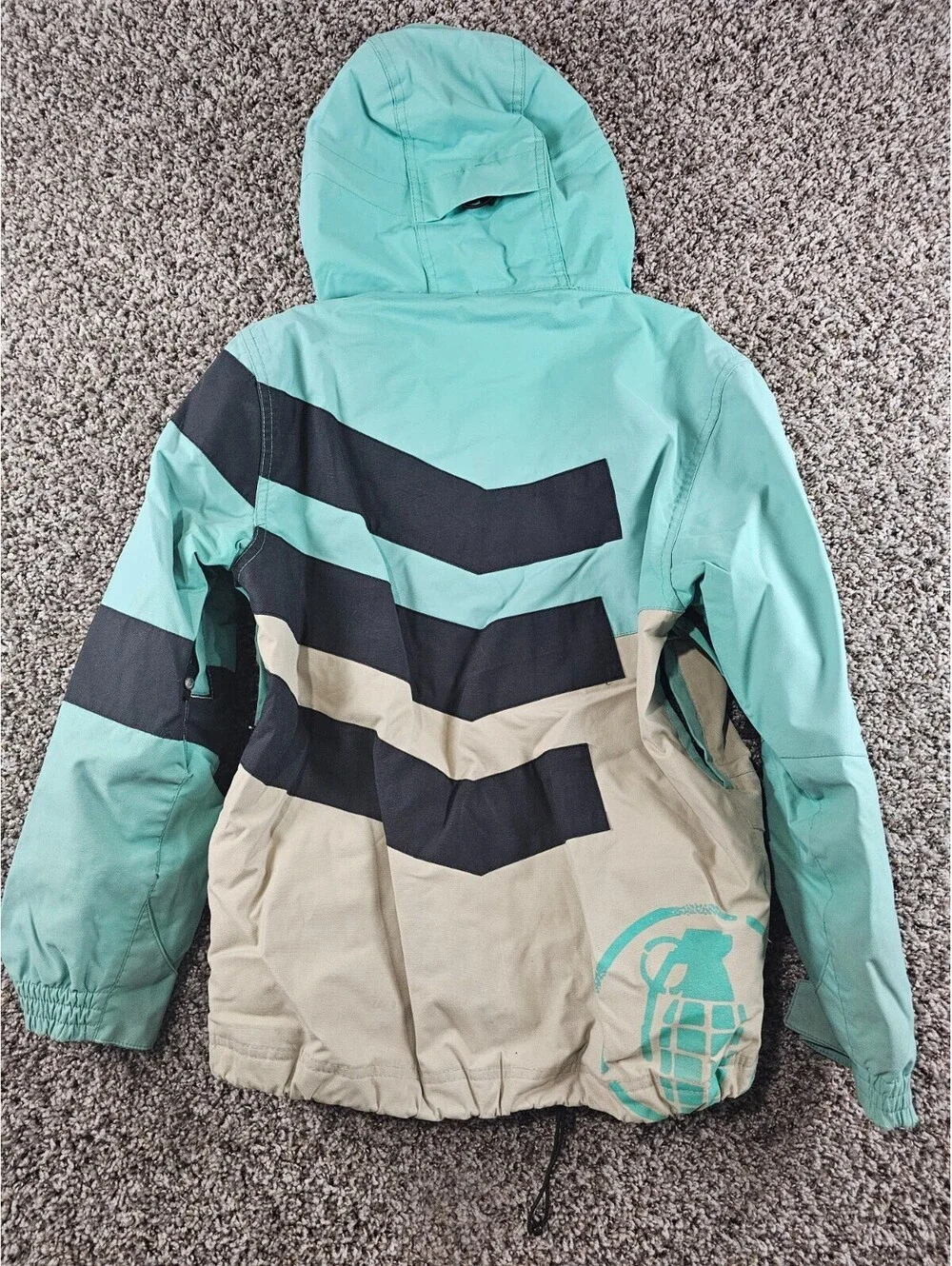 Grenade Girls Sz M Snowboarding Jacket Teal Gray Winter Coat